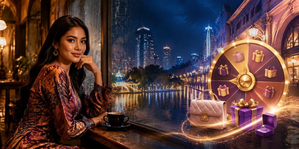 Pengalaman permainan lucky draw bertemakan batik Malaysia di winnow44